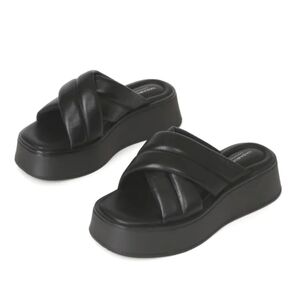 NEW Vagabond Courtney Crossover Platform Slide Sandal Black Size 41